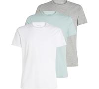Calvin Klein Herren 3er Pack T-Shirts Kurzarm Crew Neck Basic, Mehrfarbig (White, Grey Heather, Sterling Blue), S
