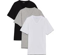 Calvin Klein Herren 3er-Pack T-Shirts kurzarm V-Ausschnitt schwarz weiß graumeliert Größe L