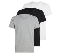 Calvin Klein Herren 3er-Pack T-Shirts mit V-Ausschnitt, Kurzarm, Schwarz, Weiß, Grau Meliert, Größe 4XL