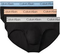 Calvin Klein Herren 3er Pack Unterhosen Hip Briefs mit Logobund, Schwarz (Black Bodies W/Gulf Blue/Light Cas), XL