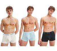 Calvin Klein Herren 3er-Pack Unterhosen mit niedriger Taille, Baumwoll-Stretch Boxershorts, Rain Dance/Black/Ivory, M
