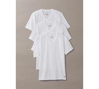 Calvin Klein Herren 3er Pack T-Shirts Kurzarm mit V-Ausschnitt, Weiß (White, White, White), S