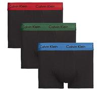 Calvin Klein Herren 3p Low Rise Trunk' Boxershorts, Schwarz (B-EDEN/VALLARTA BLUE/TEMPER WB BZP), Medium (3er Pack)