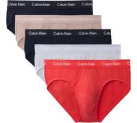 Calvin Klein Herren 5er Pack Unterhosen Hip Briefs Baumwolle mit Stretch, Mehrfarbig (Shoreline/Fresh Taupe/Cayenne/Sh), L