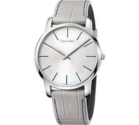 Calvin Klein Herren-Armbanduhr 43mm Armband Leder Grau Gehäuse Edelstahl Batterie Analog K2G211Q4