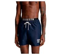 Calvin Klein Herren Badehose Medium Double WB Lang, Blau (Navy Iris), M
