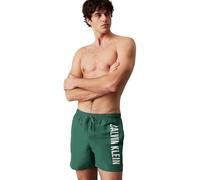 Calvin Klein Herren Badeshorts Medium Drawstring mit Tunnelzug, Grün (Wild Green), S