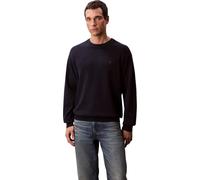 Strickpullover CALVIN KLEIN JEANS "LS EZ COTTON CREWNK SWEATER 12GG", Herren, Gr. XL, schwarz sapphire, Strick, Obermaterial: 100% Baumwolle, regular fit normal, Rundhals, angeschnitten Rippbündchen, 