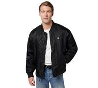 Bomberjacke CALVIN KLEIN JEANS "LS NYLON BOMBER JACKET", Herren, Gr. L, schwarz, Web, Obermaterial: 100% Polypropylen, unifarben, regular fit normal, Rundhals, eingesetzt elastischer Bund, Jacken, Mit