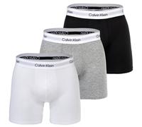 Calvin Klein Herren Boxershorts, 3er Pack - Boxer Briefs, Icon Stretch, Logobund Schwarz/Weiß/Grau 3XL