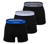 Calvin Klein Herren Boxershorts, 3er Pack - Relaxed Trunk, Icon Stretch, Logobund Schwarz/Grau/Blau L