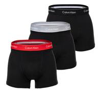 Calvin Klein Herren Boxershorts, 3er Pack - Relaxed Trunk, Icon Stretch, Logobund Schwarz/Grau/Rot M