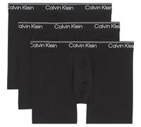Boxer "BOXER BRIEF 3PK", Herren, Gr. S (48), schwarz, Jersey, Obermaterial: 88% Polyester, 12% Elasthan, CALVIN KLEIN UNDERWEAR, körpernah, Unterhosen, mit längerem Bein & Logo-Elastikbund (43616155-S