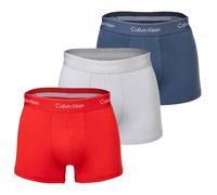 Calvin Klein Herren Boxershorts, 3er Pack - Trunks, Icon Stretch, Logobund Blau/Grau/Rot L