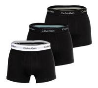 Calvin Klein Herren Boxershorts, 3er Pack - Trunks, Icon Stretch, Logobund Schwarz/Weiß/Türkis/Grün S