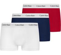 Calvin Klein Herren Boxershorts Low Rise TRUNK, 3er Pack U2664G, Ohne Eingriff, Mehrfarbig ( Mehrfarbig (998 White, Red Ginger, Pyro Blue) ) - X-Large
