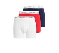 Calvin Klein Herren Boxershorts Low Rise TRUNK, 3er Pack U2664G, Ohne Eingriff, Mehrfarbig ( Mehrfarbig (I03 White/Red Ginger/Pyro Blue) ) - Small