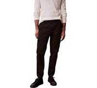 Cargohose CALVIN KLEIN JEANS, Herren, Gr. S, N-Gr, schwarz, Twill, Obermaterial: 97% Baumwolle, 3% Elasthan, unifarben, skinny fit lang, Hosen Cargohose, elastischer Bund, Skinny fit, Cargotaschen (32