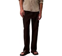 Cargohose CALVIN KLEIN JEANS "CO PULL ON STRAIGHT CARGO PANT", Herren, Gr. M, N-Gr, schwarz, Web, Obermaterial: 95% Baumwolle, 5% Elasthan, unifarben, straight fit lang, Hosen Cargohose, in Unifarbe (