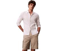 Cargoshorts CALVIN KLEIN JEANS "9" COTTON PULL ON CARGO SHORT", Herren, Gr. L, N-Gr, grün (vintage khaki), Web, Obermaterial: 97% Baumwolle, 3% Elasthan, unifarben, casual, klassisch kurz, Hosen, Mit