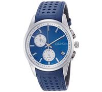 Calvin Klein Herren Chronograph Quarz Uhr mit Leder Armband K5A371VN