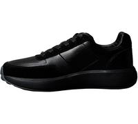 Plateausneaker CALVIN KLEIN "CITY RUNNER LACEUP TAPE LTH", Herren, Gr. 41, schwarz, Leder, Lederimitat, unifarben, Schuhe Plateausneaker, Schnürschuh, Freizeitschuh, Halbschuh mit Profilsohle (1237591