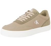 Calvin Klein Herren Classic Canvas Low Top Cupsole Sneaker, Grüne verwitterte Teak-Meerjungfrauen-Eierschal, 45 EU