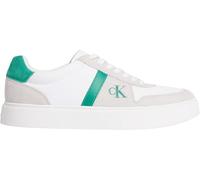 Sneaker CALVIN KLEIN JEANS "CLASSIC CUPS LACE MIX EMB TONGUE", Herren, Gr. 41, weiß, grün, Leder, Lederimitat, Schuhe Sneaker, Schnürschuh, Basket-Sneaker, Freizeitschuh in sportiver Optik (14365644-4
