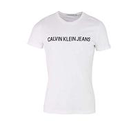 Calvin Klein Herren CORE INSTITUTIONAL LOGO SLIM TEE T-Shirt, Weiß (Bright White 112), Medium (Herstellergröße: M)