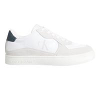 Calvin Klein Herren Cupsole Sneaker Classic Iconic Nylon Schuhe, Mehrfarbig (Bright White/Green Palm), 44