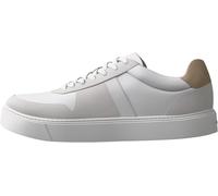 Sneaker CALVIN KLEIN JEANS "CLASSIC CUPS LACE MIX EMB TONGUE", Herren, Gr. 41, weiß (weiß kombiniert), Leder, Lederimitat, Textil, aufgeraut, unifarben, Basic, Schuhe Sneaker, Freizeitschuh, Halbschuh