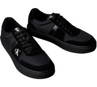 Sneaker CALVIN KLEIN JEANS "CLASSIC CUPS LACE MIX EMB TONGUE", Herren, Gr. 41, schwarz, Leder, Lederimitat, unifarben, Schuhe Sneaker, Schnürschuh, Basket-Sneaker, Freizeitschuh in sportiver Optik (63