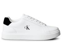 Sneaker CALVIN KLEIN JEANS "CLASSIC CUPSOLE LACEUP LTH", Herren, Gr. 39, schwarz-weiß (weiß, schwarz), Leder, unifarben mit Farbeinsatz, Schuhe Sneaker, Schnürschuh, Freizeitschuh mit Fersenbesatz und