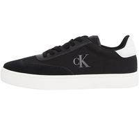 Sneaker CALVIN KLEIN JEANS "CLASSIC CUPSOLE LOW MIX MG", Herren, Gr. 44, schwarz-weiß (schwarz, weiß), Textil, Leder, Lederimitat, unifarben mit Farbeinsatz, sportlich, Schuhe, Schnürschuh, Halbschuh,
