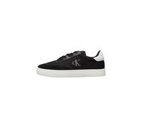 Sneaker CALVIN KLEIN JEANS "CLASSIC CUPSOLE LOW MIX MG", Herren, Gr. 44, schwarz-weiß (schwarz, weiß), Textil, Leder, Lederimitat, unifarben mit Farbeinsatz, sportlich, Schuhe, Schnürschuh, Halbschuh,