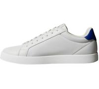 Plateausneaker CALVIN KLEIN JEANS "3 CUPSOLE PU", Herren, Gr. 42, weiß (weiß, blau), Lederimitat, kontrastfarbene Details, sportlich, Schuhe, Freizeitschuh, Halbschuh, Schnürschuh mit gepolstertem Sch
