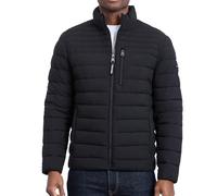 Calvin Klein Herren Daunenmantel mit Durchgehendem Reißverschluss Jacke, Schwarz Stretch, M