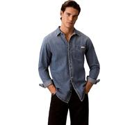 Jeanshemd CALVIN KLEIN JEANS "VINTAGE INDIGO", Herren, Gr. XL, N-Gr, ck vintage indigo, Denim/Jeans, Obermaterial: 100% Baumwolle, unifarben, regular fit normal, Rundhals, eingesetzt Manschette, Hemde