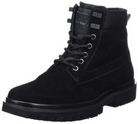 Calvin Klein Herren Eva MID Laceup Boot Suede YM0YM00802 Mittelhohe Stiefel, Schwarz (Black/Stormfront), 42 EU