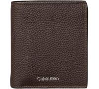 Geldbörse CALVIN KLEIN "FOIL EMBOSS SLIM TRIFOLD w CARD", Herren, braun (ck schwarz braun), Leder, unifarben, Kleinlederwaren, Geldbeutel, Herren Portemonnaie mit Logoschriftzug (96117554-0) ck schwar
