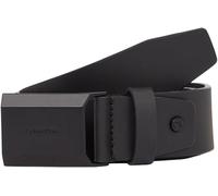 Calvin Klein Herren Gürtel Beveled Plaque mit Plakettenschließe, Schwarz (Ck Black Smooth), 110 cm