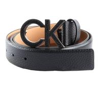 Calvin Klein Herren Gürtel Ck Metal Bombe Inlay 3.5 cm Ledergürtel, Schwarz (Ck Black), 105 cm