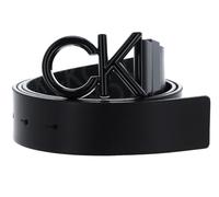 Calvin Klein Herren Gürtel Metal Bombe Mono zum Wenden, Schwarz (Ck Black Smooth/Classic Mono), 115 cm