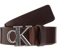 Calvin Klein Herren Gürtel Round Mono Plaque Leather Belt aus Leder, Braun (Bitter Brown), 90 cm