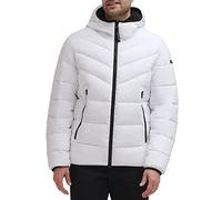 Calvin Klein Herren Heavyweight Short Puffer Jacke, Mit Kapuze, Stretch, Weiß, M