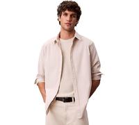 Calvin Klein Herren Hemd Solid Oxford Classic Shirt Freizeithemd, Beige (White Pepper), L