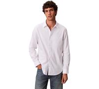 Langarmhemd CALVIN KLEIN JEANS, Herren, Gr. XXL, N-Gr, brilliant weiß, Web, Obermaterial: 98% Baumwolle, 2% Elasthan, unifarben, klassisch normal, Rundhals, 1-Knopf-Manschette mit Schlitz, Hemden, But