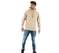 Calvin Klein Jeans Herren Hoodie Badge mit Kapuze, Beige (Plaza Taupe), XXL