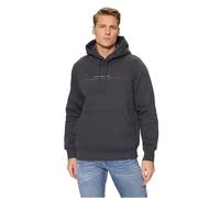 Calvin Klein Herren Hoodie Minimal Logo mit Kapuze, Grau (Ebony), XXL