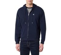 Calvin Klein Herren Hoodie mit Reißverschluss Terry Monogram und Bauchtasche, Blau (Dark Sapphire), XS